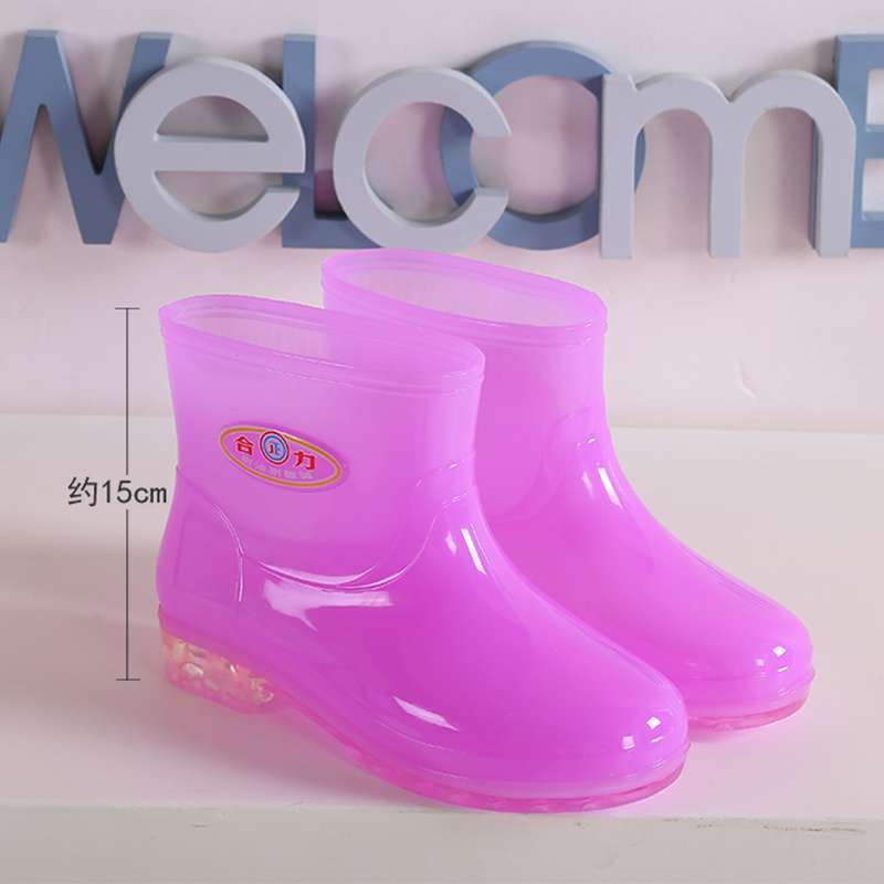Gelee transparente Regenstiefel Wasserstiefel Regenschuhe Damen Sommer Regentage Arbeit schnelltrocknende Gummischuhe abriebfest Küche hoch wasserdicht s