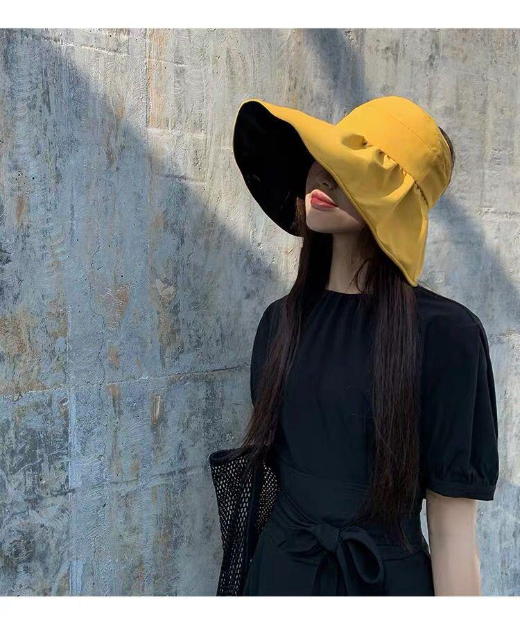 Japanese empty hat women's summer vinyl bucket hat sunshade sunscreen face hat