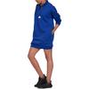 adidas Einfarbiges Kleid mit Logo-Print, halbem Reißverschluss und langen Ärmeln für Damen, blau, HM2894