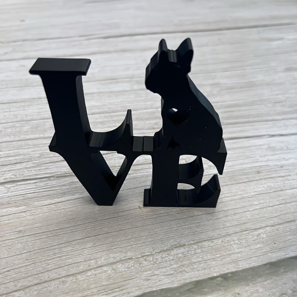 

3D Printing of French Bulldog Love Statue Ornament, Love Dog Desktop Decoration Ornament, Bulldog and Love Dog Shaped Statues чорний