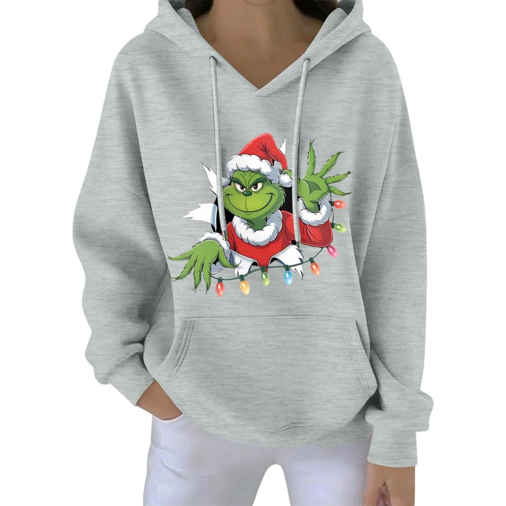 Damen Weihnachten Hoodie Lustig Niedlich Weihnachtsfeiertag Sweatshirt Pullover