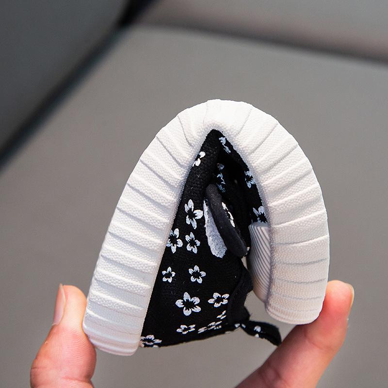 Girls cute bow canvas shoes Velcro