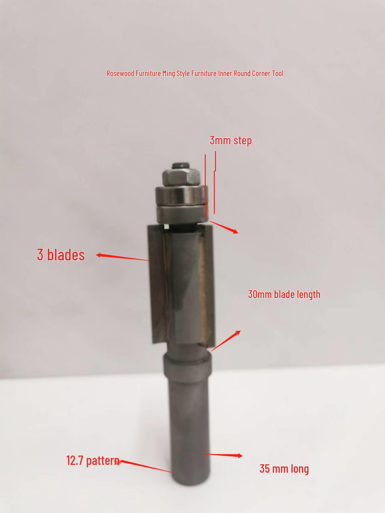 

Rosewood Spiral Replaceable Cutter with 12.7mm Shank, Alloy Double Bearing, and Straight Edge for Woodworking and Engraving.