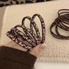 5 Stück Koreanischer Stil Vintage Leopardenmuster Haarbänder Hohe Elastizität Tägliche Basis Pferdeschwanz Gummibänder Haargummis Seile Mädchen Kopfschmuck