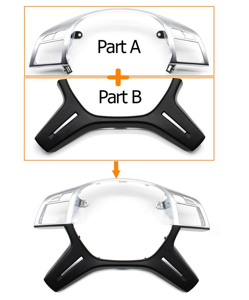 Auto Stuurwiel Chroom Bovenkap Onderlijst Vervanging Voor Mercedes Benz C E M ML GL GLS G Klasse W204 W212 W166 W463