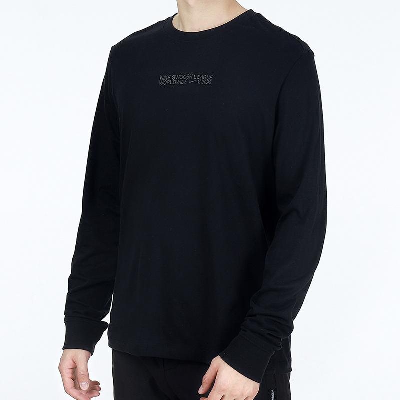 Nike T Shirts Men's Black Crew Neck Moderate Straight Fit (Unisex) T-Shirts DM6367 010