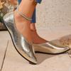 Lady Mary Jane Gentle Fairy Evening Breeze Spring and Summer New Silver Large Size Doudou Small Leather Shoes