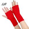 Thumb Hole Wrist Warmers Women Ribbed Arm Warmers Stretchy Cable Knitted Fingerless Gloves Lightweight Warm Sleeves Soft Mitten Half Finger