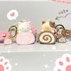 Cute Cat Cake Roll Key Chain Kawaii Kitty Keyring Cat Doll Keyring Schoolbag Pendant Accessories