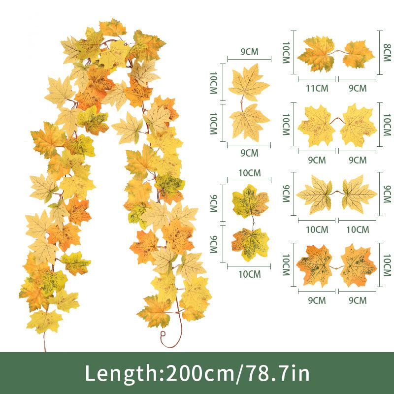 Artificial Maple Leaf Vines Halloween Hanging Vines Plants Decoration Mexican Dia De Los Muertos Leaves Autumn Festival Decor