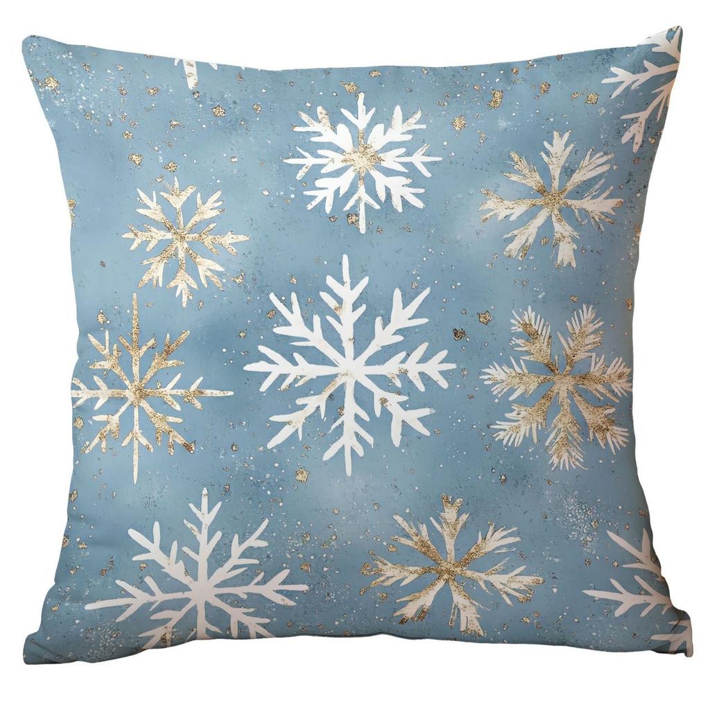 Neuer Weihnachts-Kissenbezug Zuhause Weihnachtsdekoration Kissen Blau Weihnachtskugeln Kiefer Schnee Szene
