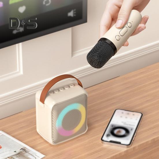 Bluetooth-kompatibel Lautsprecher mit Mikrofone Kit Schnelle Verbindung Verzögerung-Freies Surround Sound Effekte Mini Karaoke Maschine Spielzeug