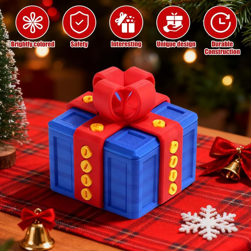 3D Printed Prank Gift Box With Screws, 3.15 Inch Surprise Money Puzzle Box, Funny Trick Gift For Christmas, Halloween & Holidays