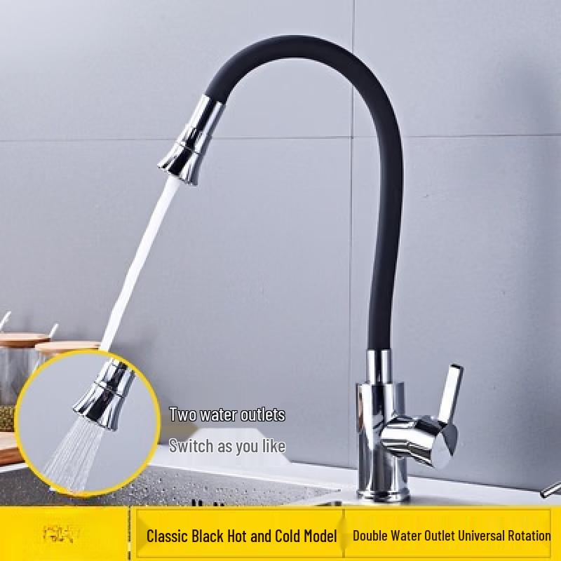 TLXT Wall-Mounted Kitchen Faucet with Splash Guard