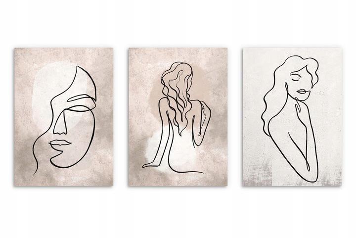 Wall Paintings Posters In Black Frame Set for Bedroom Abstraction