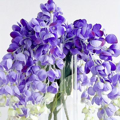 3 Stück 55cm Glyzinie Künstliche Falsche Glyzinie Hängende Blumen Kunstblumen Girlande Seiden-Glyzinien-Rebe Rattan für Zuhause Außenbereich Hochzeitsparty
