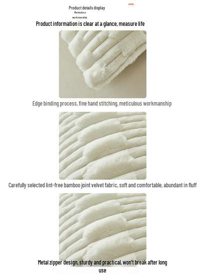 Langer Kissenbezug aus Plüsch-Kunstkaninchenfell – Doppelter Kissenbezug aus Milchsamt-Fleece