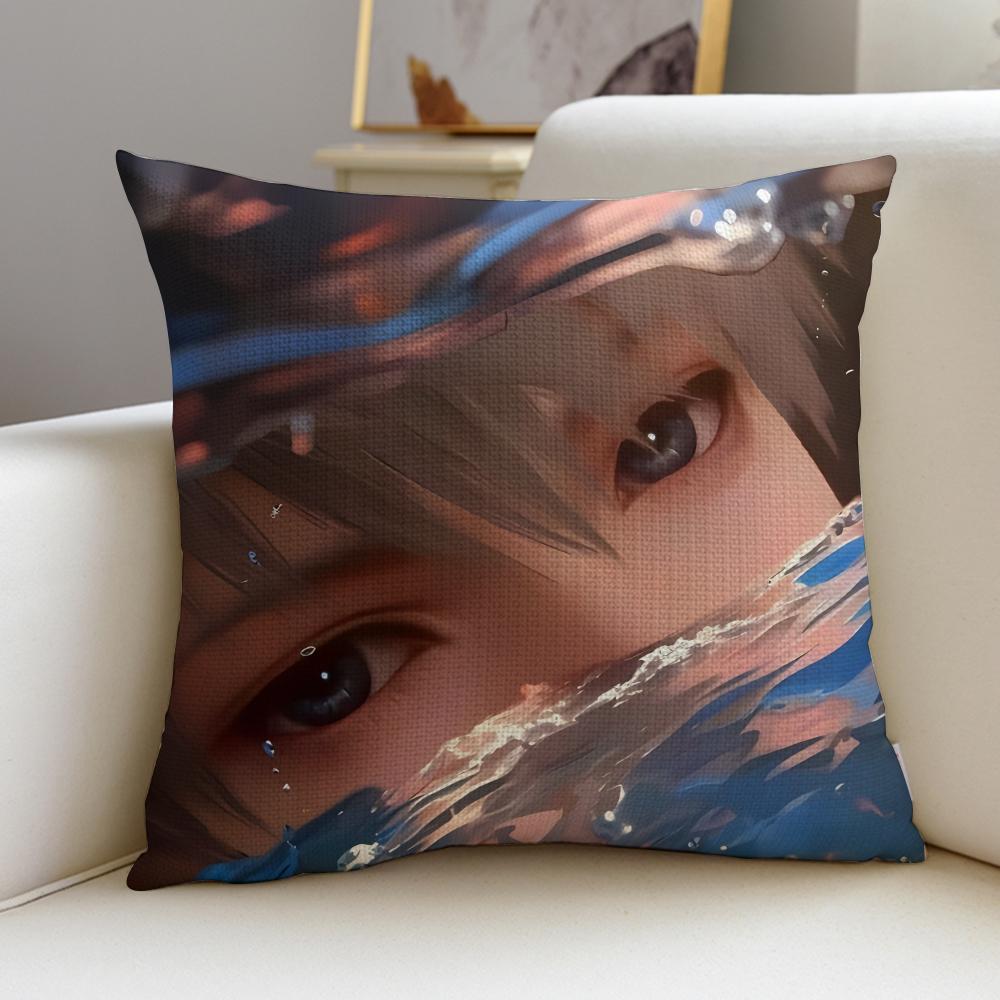 Romantic LLove and DeepspaceS Cushion Cover Breathable and skinfriendly linen pillowcase square removable and washable cushion