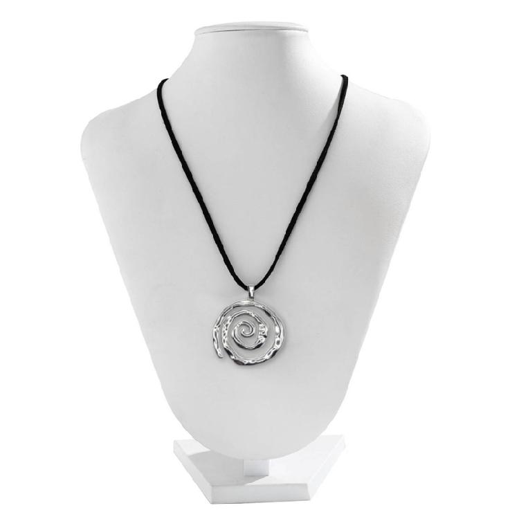 Fashionable Goth Necklace Accessory Chic Swirl Pendant on Velvets Cord Choker