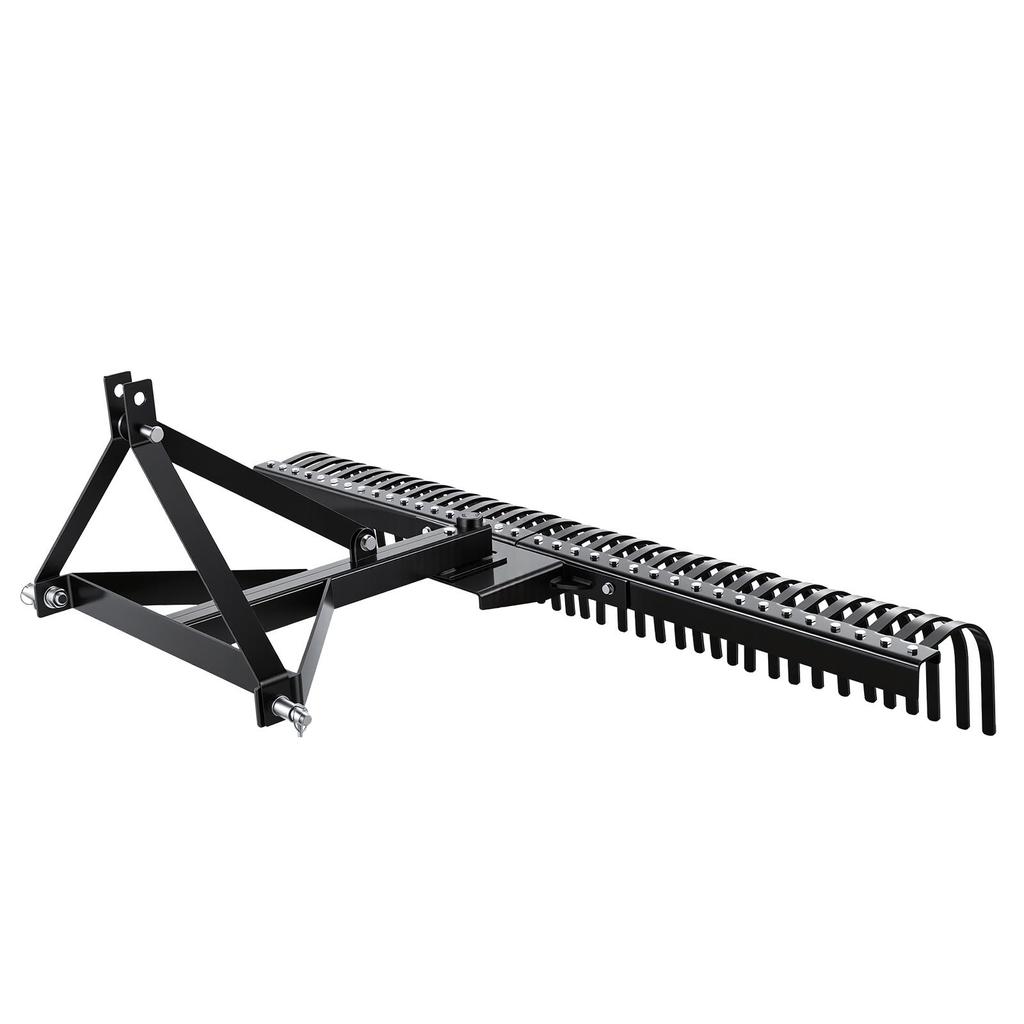 VEVOR Tow Behind Dethatcher, 183 cm Tow Dethatcher with 36 Steel Tines, 3-Point Lawn Dethatchers Rake with Attachments for Tractor