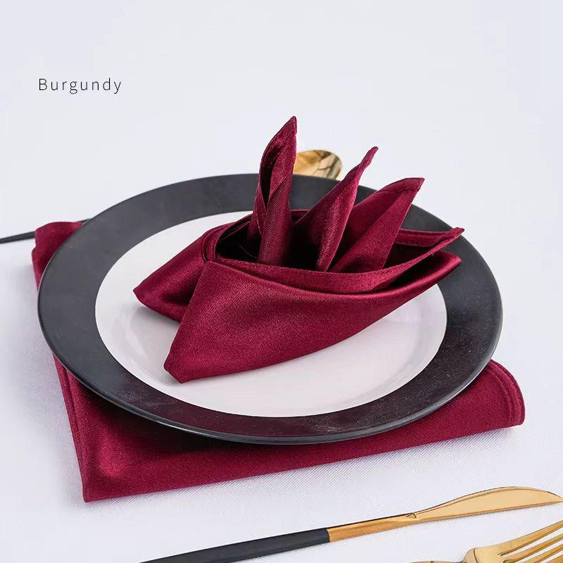 Polyester Serving Fabric Napkin Cloth Table Dinner Plates Linen Handkerchief Towel Set For Hotel Wedding Party Events Decoration