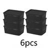 6pcs Stackable Plastic Storage Bins with Lids - Durable Organizer Baskets for Home - Multi-Purpose Shelf Bins,Home Organization