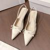 Fashion Women Sandals 2025 Summer Fashion Pointed Toe Butterfly-knot Shoe Ladies Elegant Sexy Thin Heels High Heels Party Club Sandalias