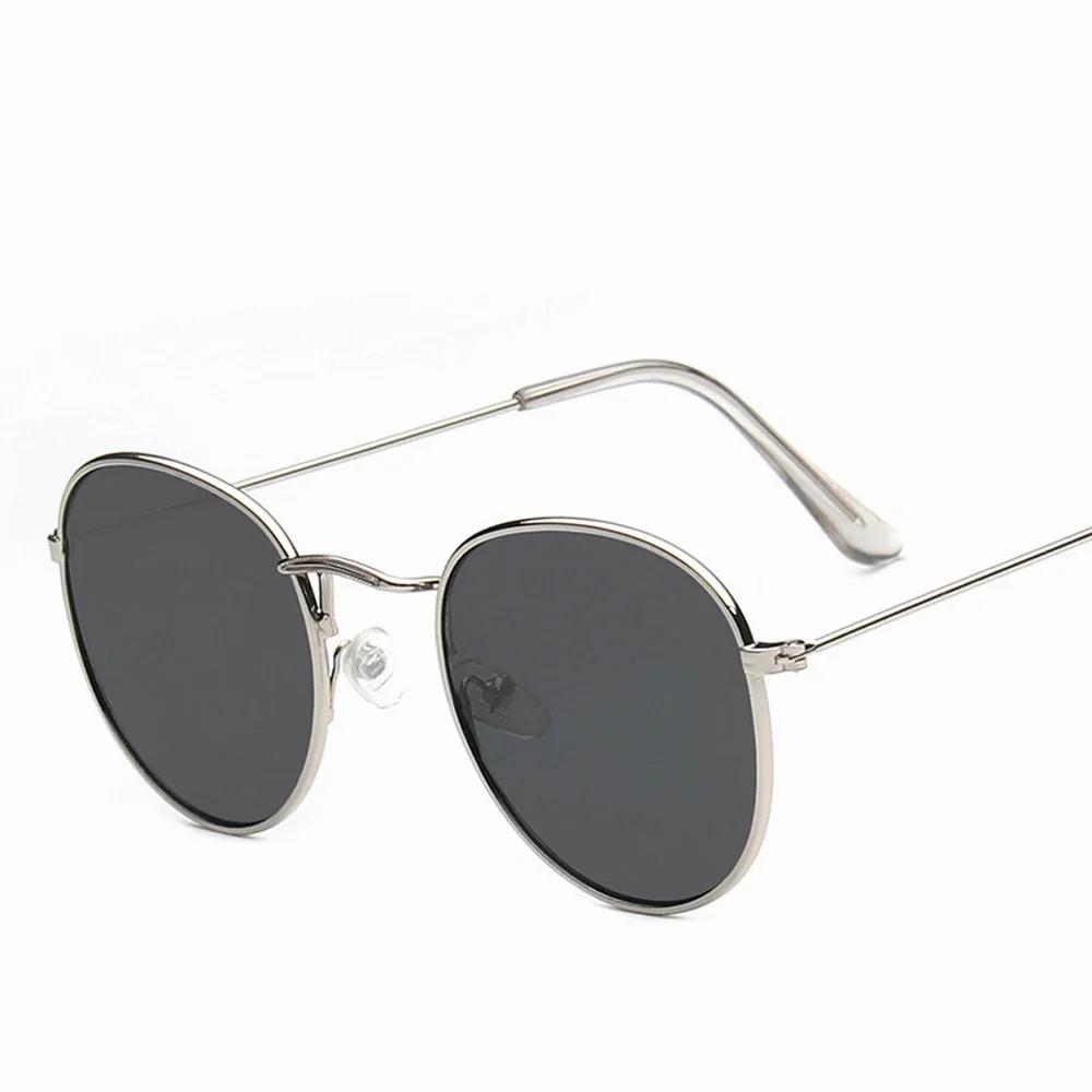 Pink Metal Small Round Sun Glasses Woman Vintage Travel Classic Sun Glasses Female Fashion Retro Lunette De Soleil Femme