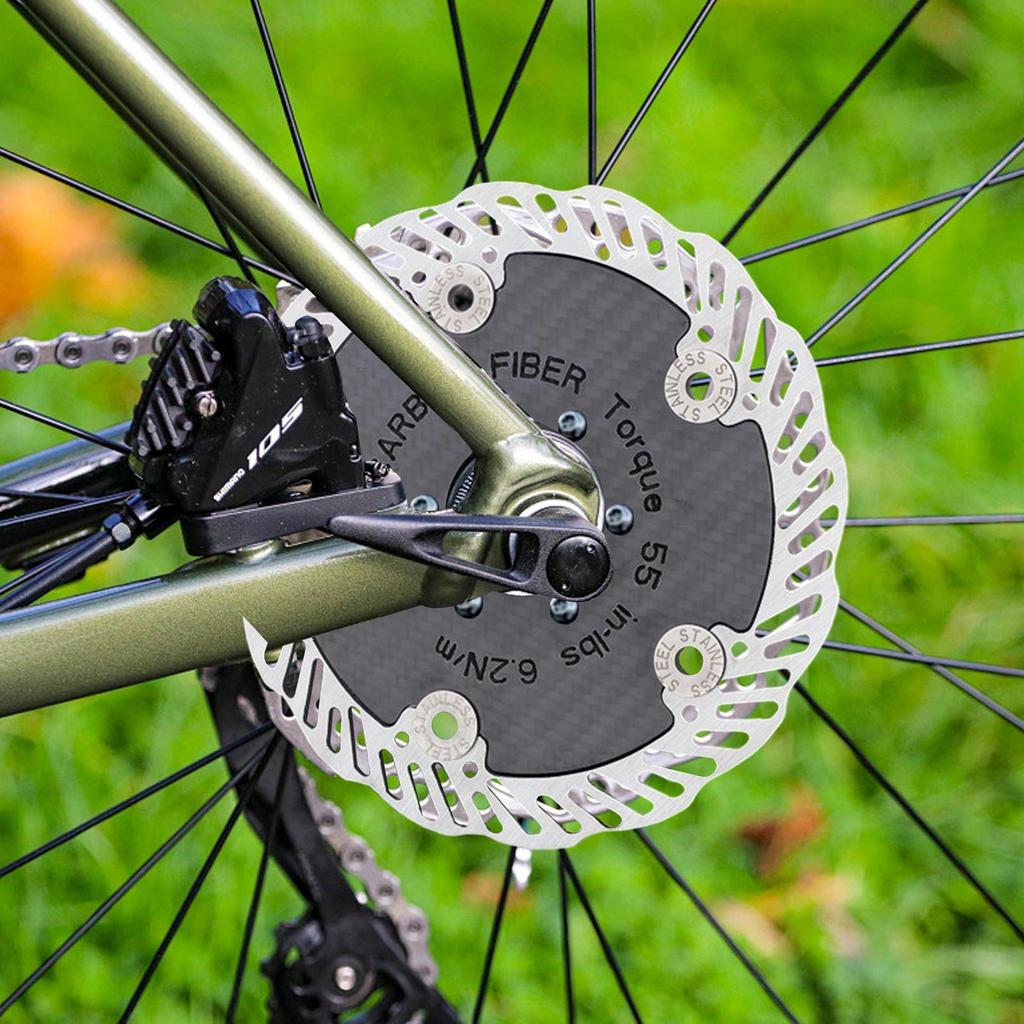 140mm/160mm Bike Carbon Fiber Disc Brake Rotor Six-Bol/ Center Lock Cycling Brake Rotor Mountain Road Bicycle Floating Brake Pad