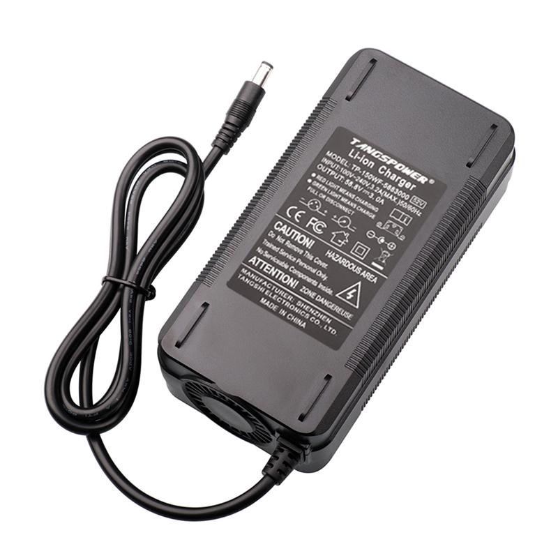 150W 58.8V 3A Charger For 14S 52V Lithium Battery Pack For 58.8V3A Li-ion Battery Charger High quality Strong With Cooling Fan