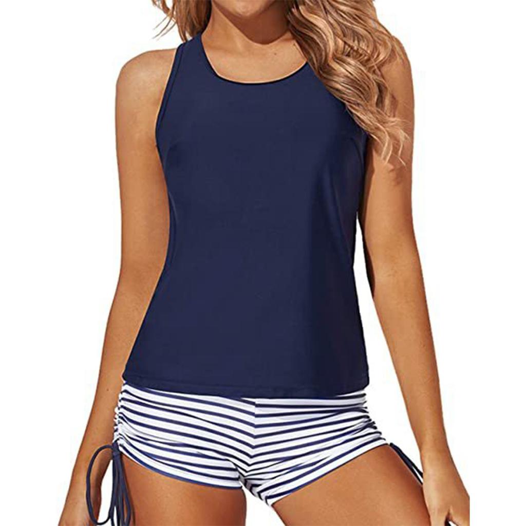 Women's Swimsuit Cross Gathered Skirt Swimsuit Three Piece Set