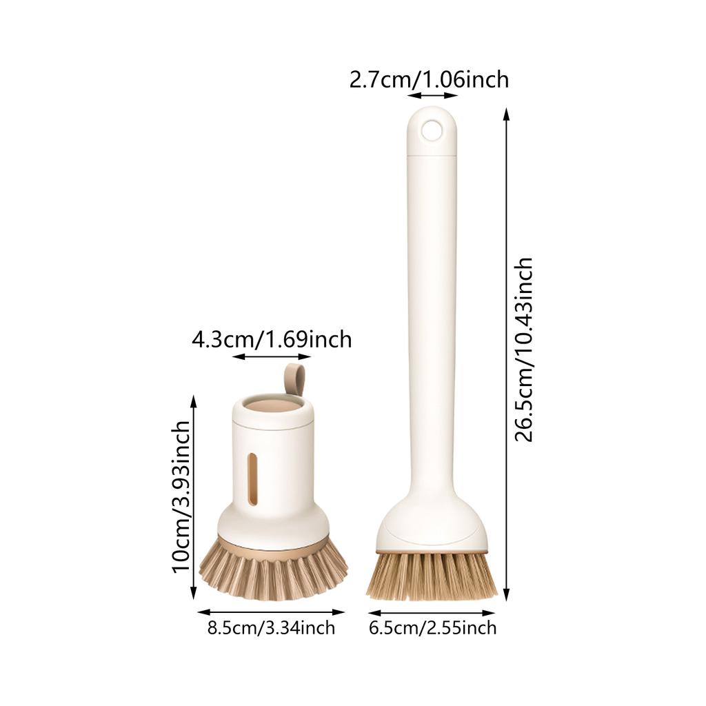 Innovative Handle Scrub Brush with Built In Liquid Storage for Efficient Dishwashing and Pot Cleaning