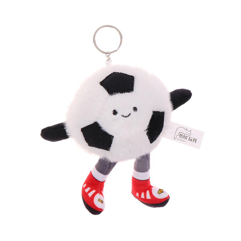 Cartoon Voetbal Pluche Speelgoed Sleutelhanger Biljart Volleybal Dumbbells Knuffel Pop Hanger Autosleutelhanger Rugzak Tas Decoratie Kinder Cadeau