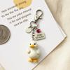 Keychain Pendant Inspirational Duck Design Key Holder with Birthstone Charm Encouragement Card Lightweight Healing Gift