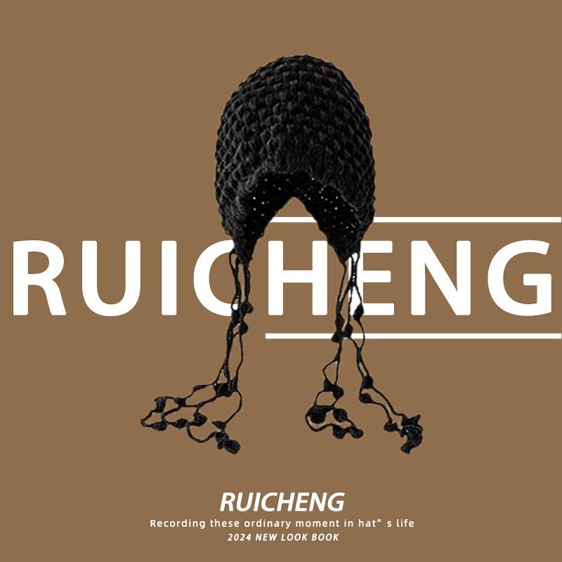 Sweet and cute little red knitted hat children autumn and winter red festive ear protection warm trendy baotou wool hat