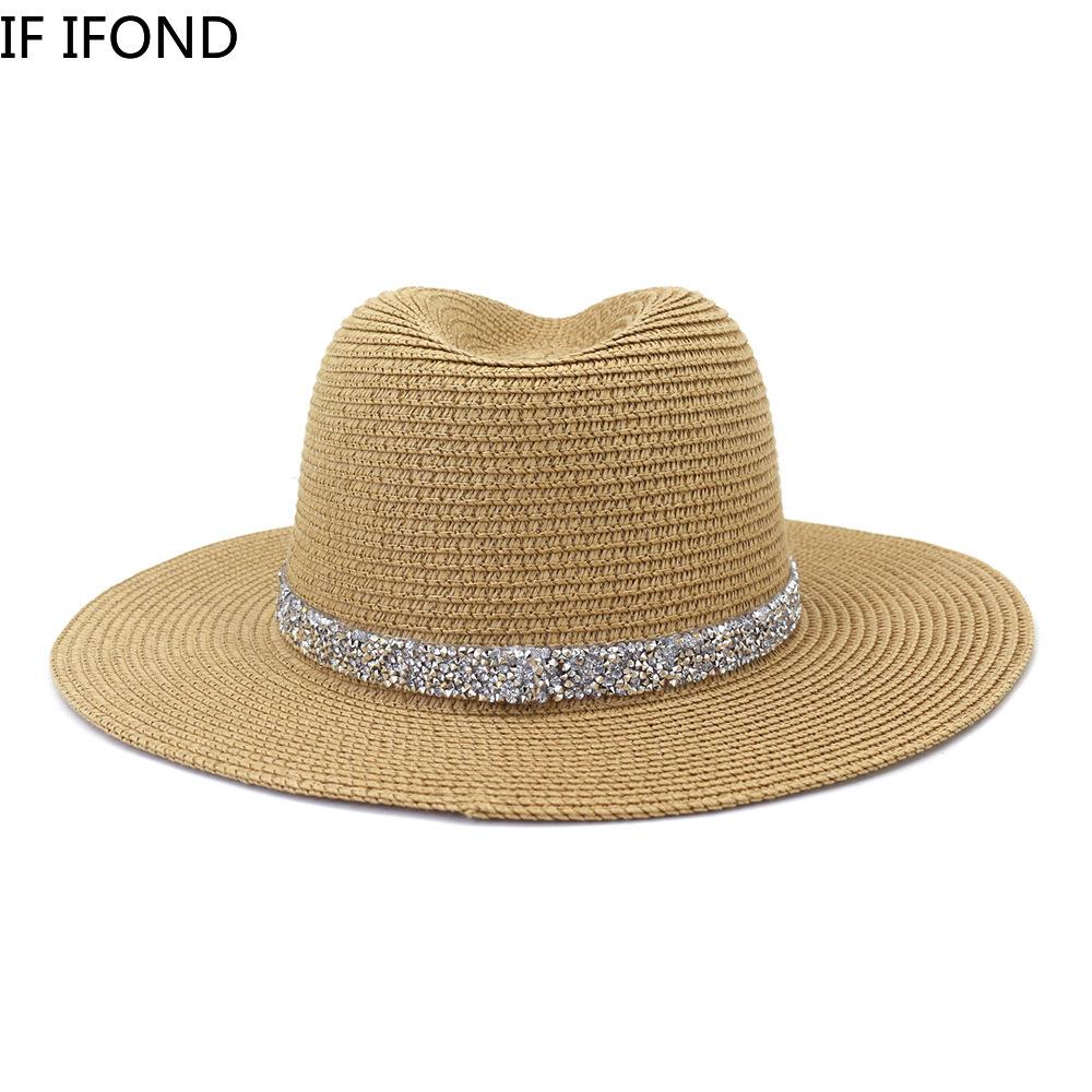 White Women Sun Hat Summer Wide Brim StrawTravel Beach Hats Big Size 60CM New Jazz Trilby Cap Chapeu Feminino Praia