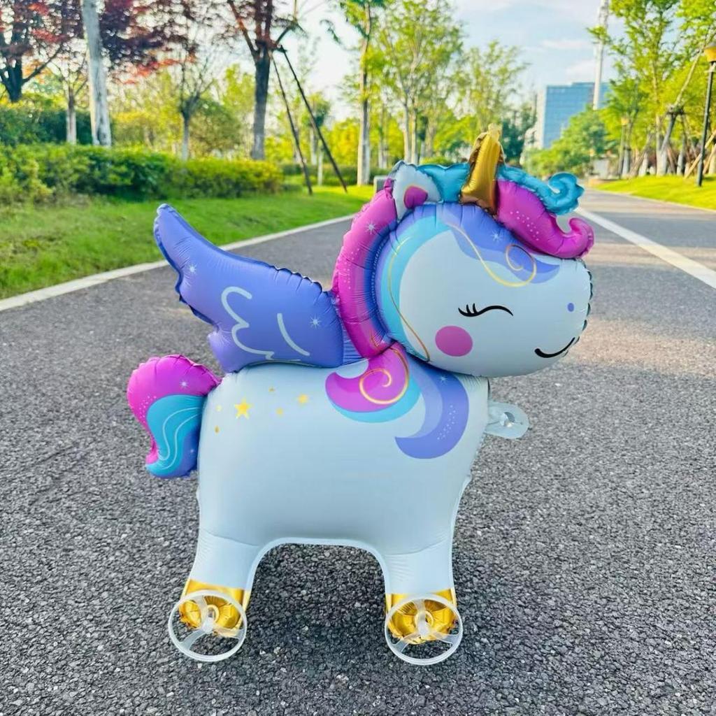 2025 Celebrity Animal Walking Balloon with Wheels - Children's Birthday Decoration Toy