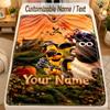 Flannel BlanketShaun the Sheep Custom Name Text Personalized Soft Warm Throw Blanket Home Decor Gift
