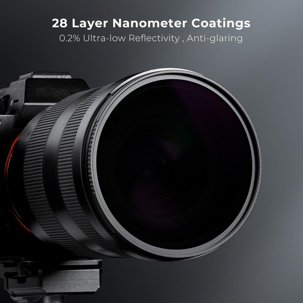 K&F Concept ND100000 Solar Filter 28-Layer Neutral Density 16.6-Stop Filters for Camera Lens Accessories 49mm-95mm Nano-X Series