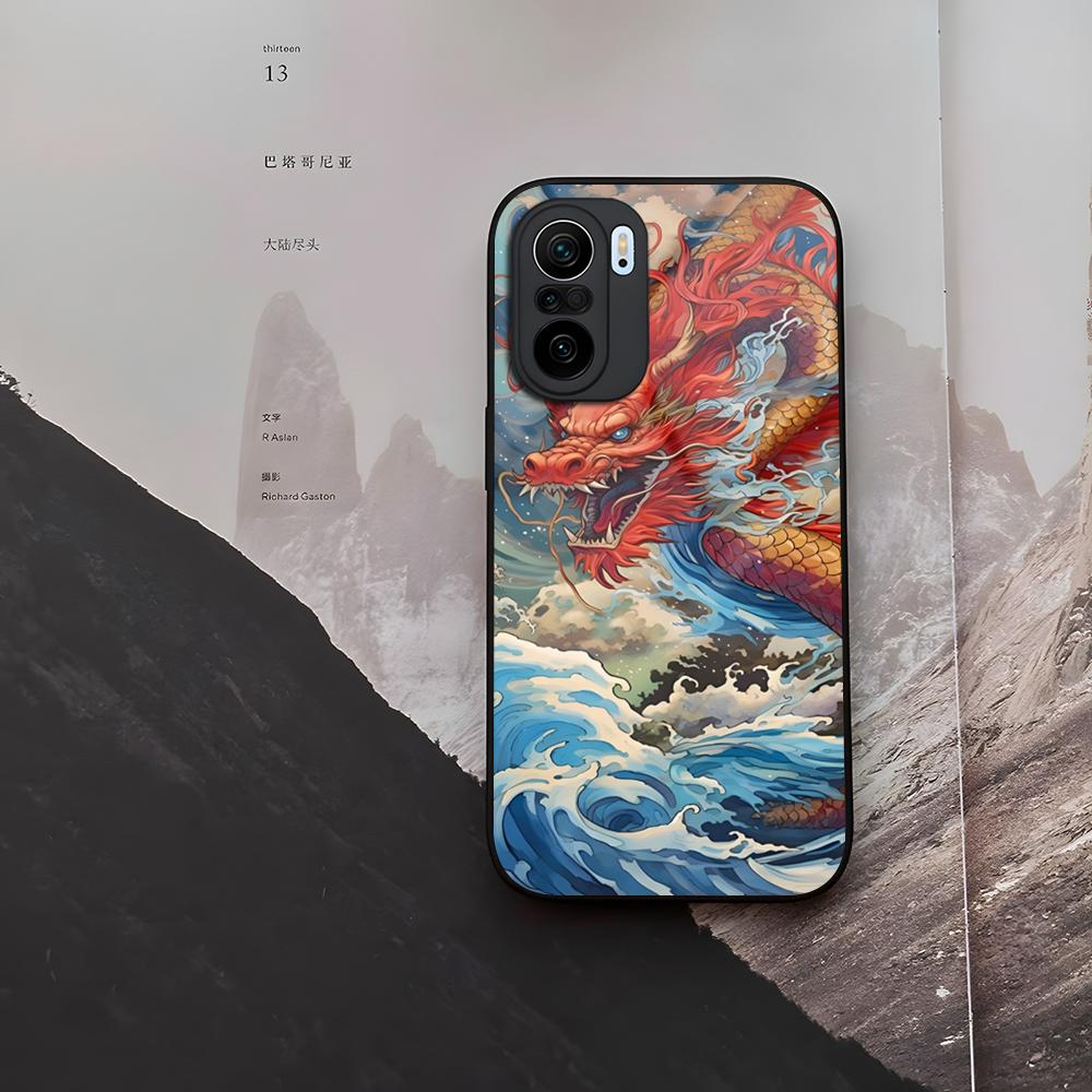 

Japanese Dragon Phone Case Tempered Glass For Xiaomi 15 14 12 Lite Pro 13 11t Lite POCO M6 M5 X6 X5 X3 F5 F6 Pro Cover POCO M5