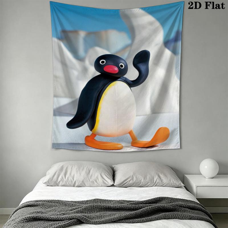 PINGU Wall Tapestry Aesthetic Wall Hanging Printed Fabric Blanket Decorative Tapestries for Bedroom Living Room Home Decor