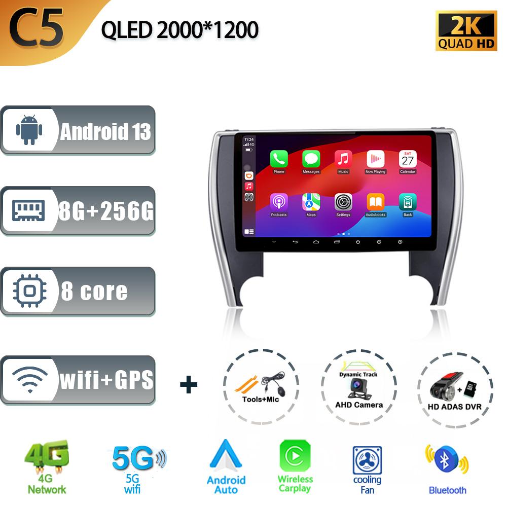 For Toyota Camry 7 2014-2017 Android 13 Car Stereo Unit Multimedia Radio 4G Wifi GPS Wireless Carplay 2 Din Screen