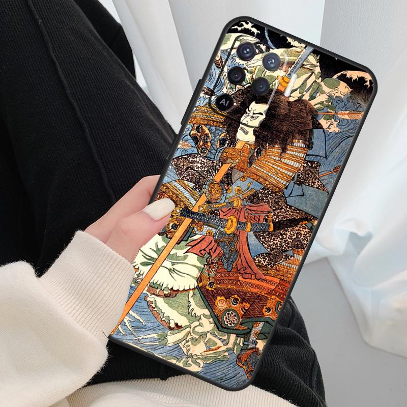 Japanese Ukiyo-e Art Case For Oppo A54 A74 A94 A18 A57 A17 A77 A38 A58 A78 A98 A80 A60 A40 A96 A76 A16 A15 A5 Pro