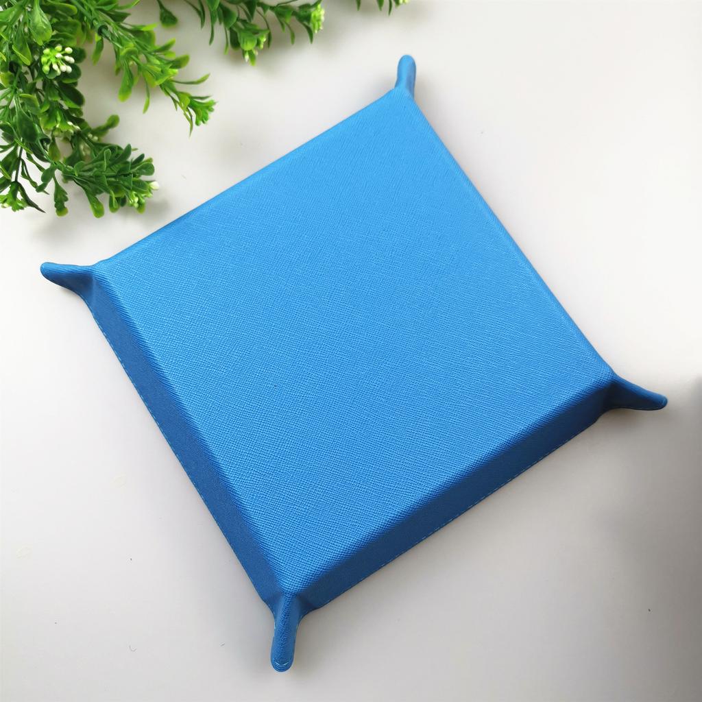 Leather Empty Entry Pocket Catch All Foldable PU Dice Organizational Tray for Desk Small Things Organization Folding Key