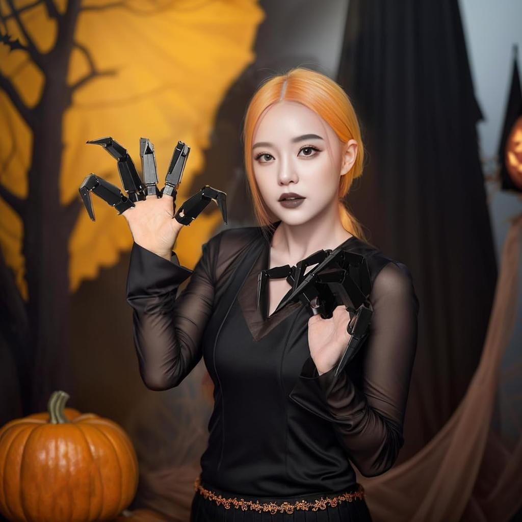 Halloween Cosplay Finger Glove Realistic Horror Articulated Fingers Fake Fingers Scary Skeleton Hand Ghost Claw Prop Party Decor