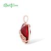 Silver Pendant for Women Pure 925 Sterling Silver Red Stones White CZ Romantic Rose Heart Pendant Gifts Fine Jewelry