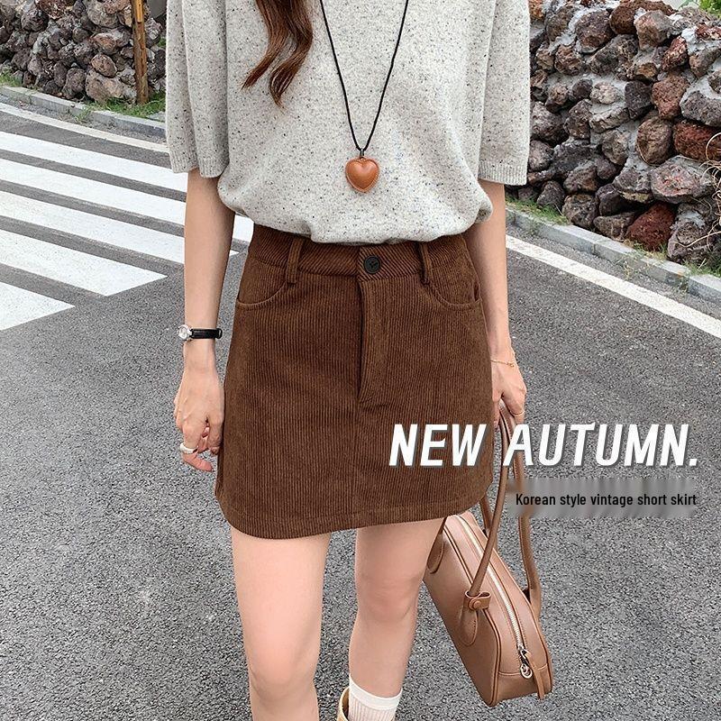 

Chic High-Waisted A-Line Skirt: French Retro Style, Women s Spring Collection, Anti-Exposure Design, Perfect for Work. Small