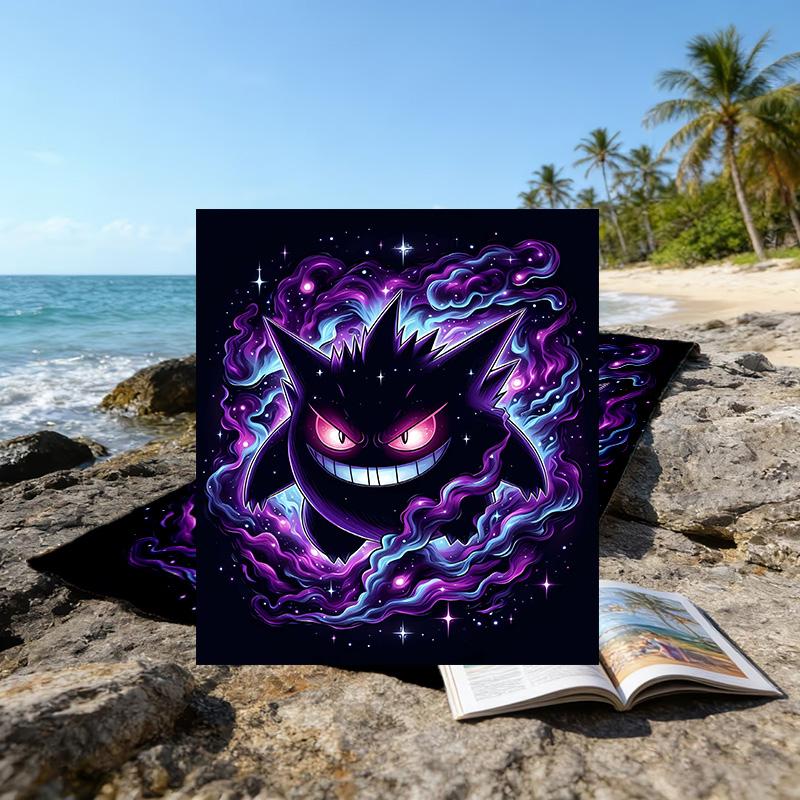 1pc Gengar1 Beach Towel, Beach and Seaside Swimming Pool Equipment, Fashion Pattern, Rectangular, Travel Essentials