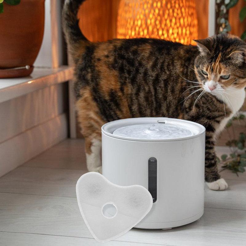 4Pcs Cat Water Fountain Filters Unique Heart Shape Activated Carbon Coconut Shell Effective Filtration Replacement for Pet