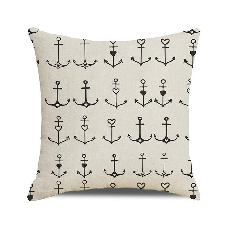 Watercolor sailing-themed sailboat Digital printing short plush pillow covers for car sofa office cushion cover home goods